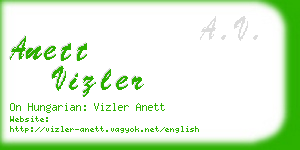 anett vizler business card